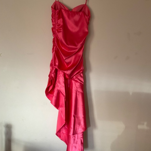 Laura Size 3 Pink Satin Party Dress with Ruffle Skirt - Picture 8 of 9